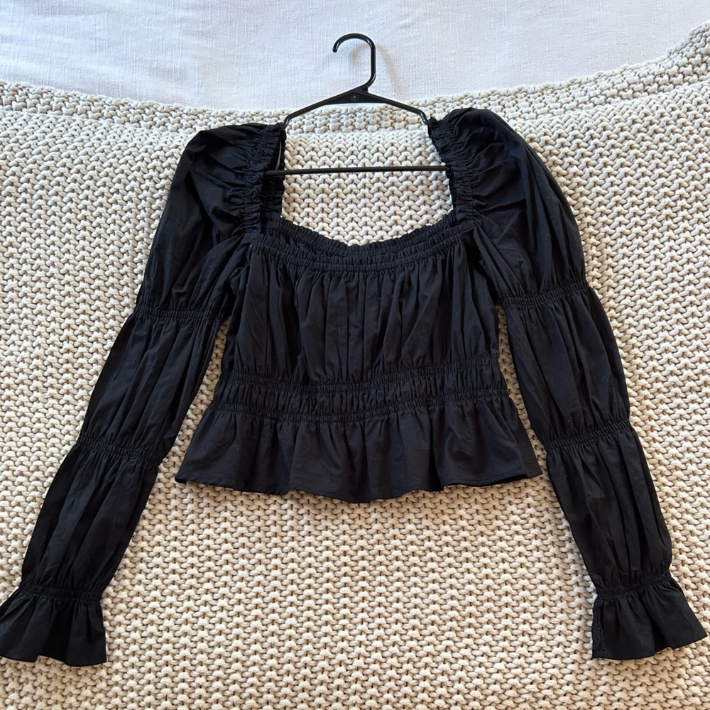 Puff Long Sleeve Tiered Top - Picture 1 of 3